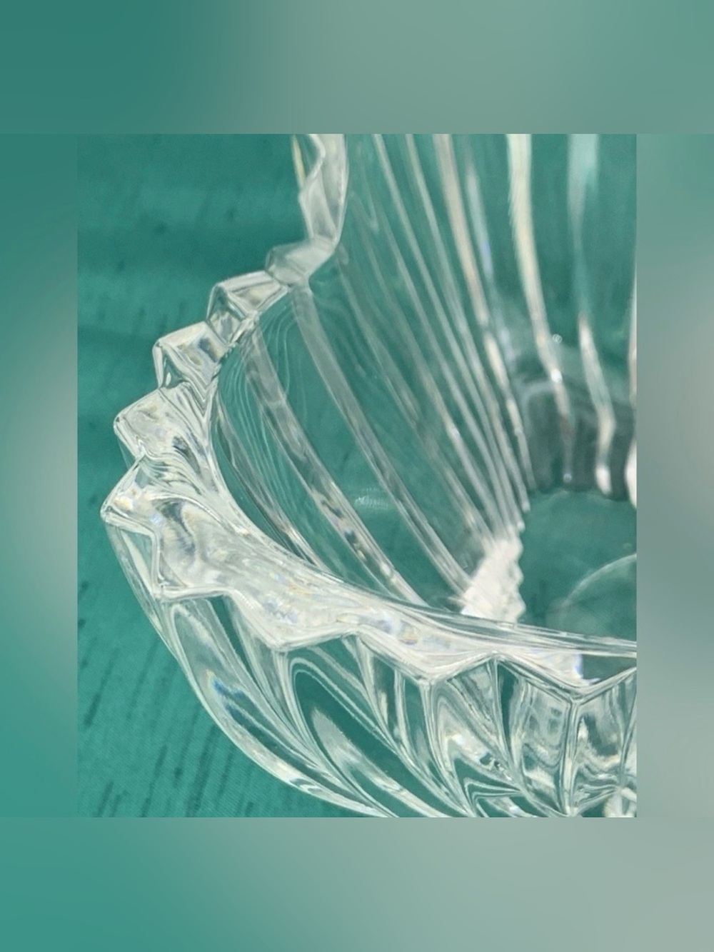 Mikasa Crystal Lydia Fluted Tulip Bowl Clear Glass Scalloped Candy Dish Japan - Picture 6 of 8
